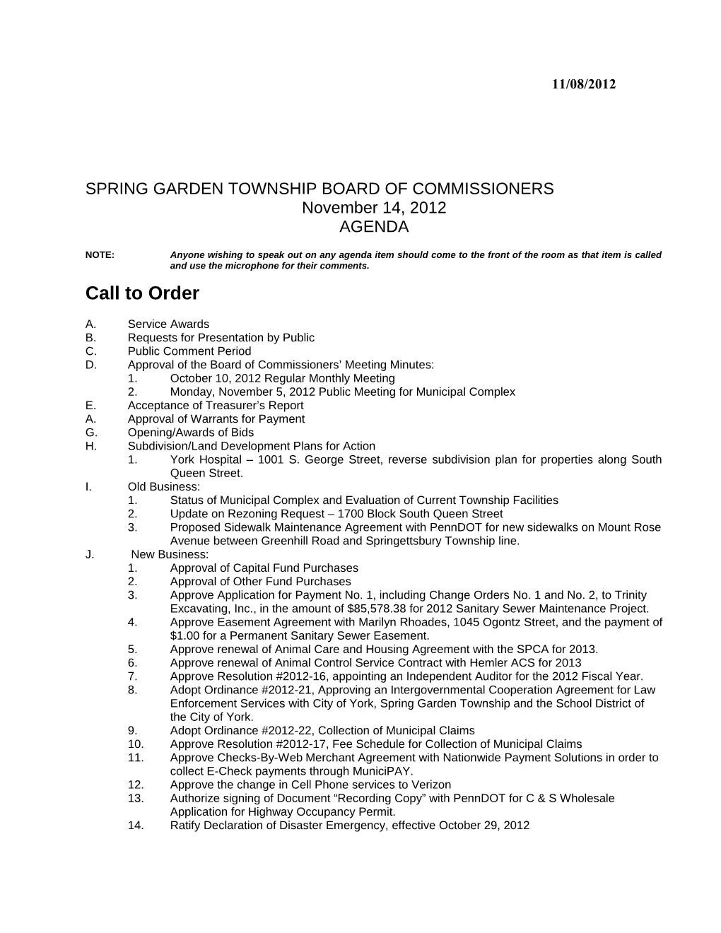 Spring Garden Township Board of Commissioners