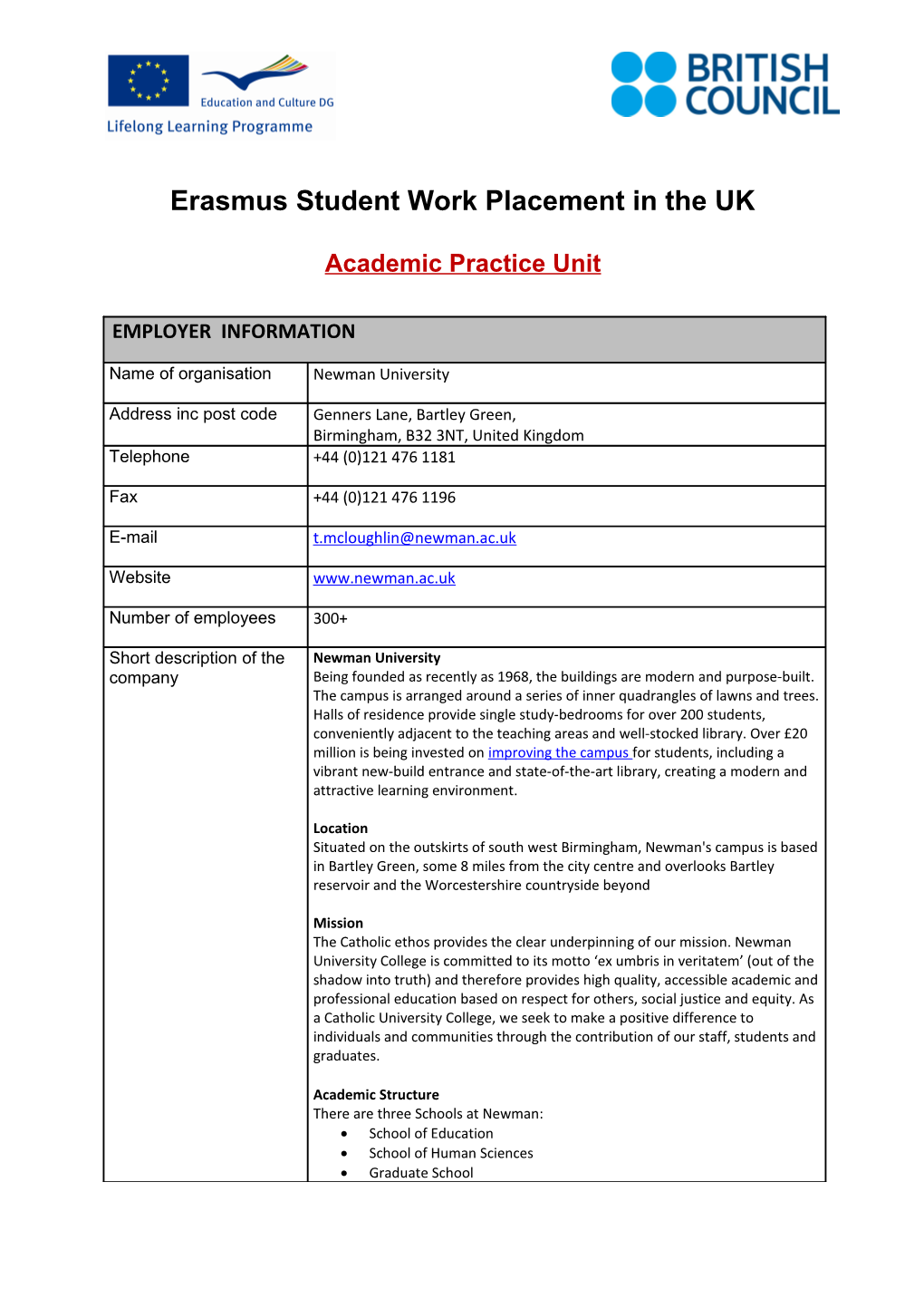 Erasmus Student Work Placement in the UK s11