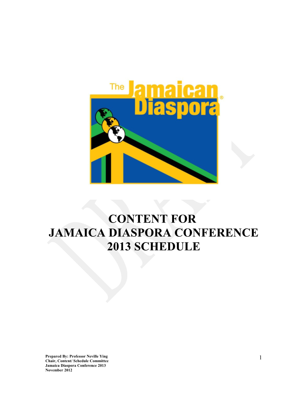 Diaspora Conference 2013 Content for Schedule