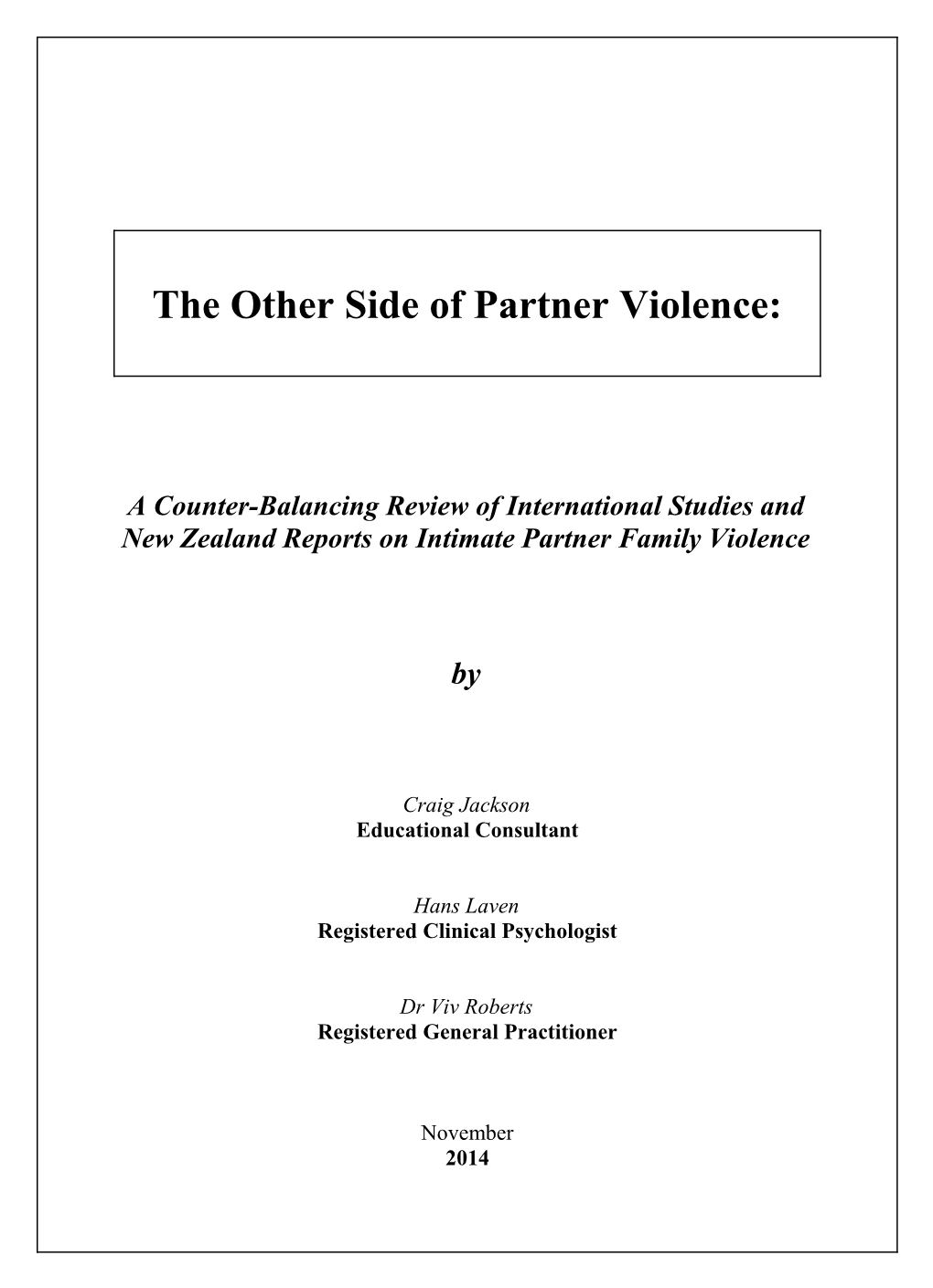 The Other Side Of Partner Violence