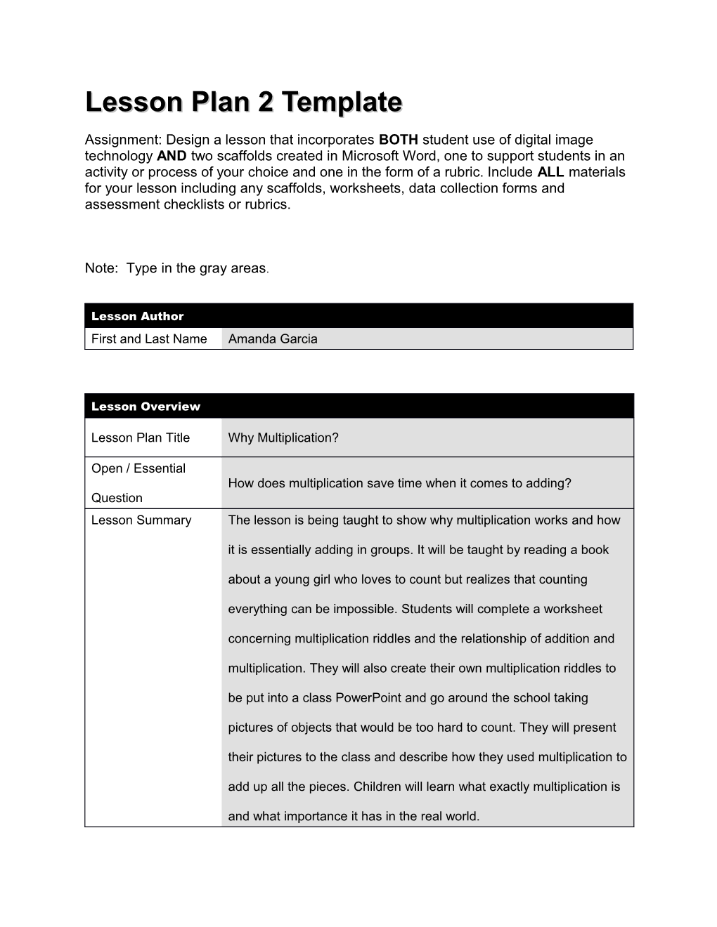 Lesson Plan 2 Template