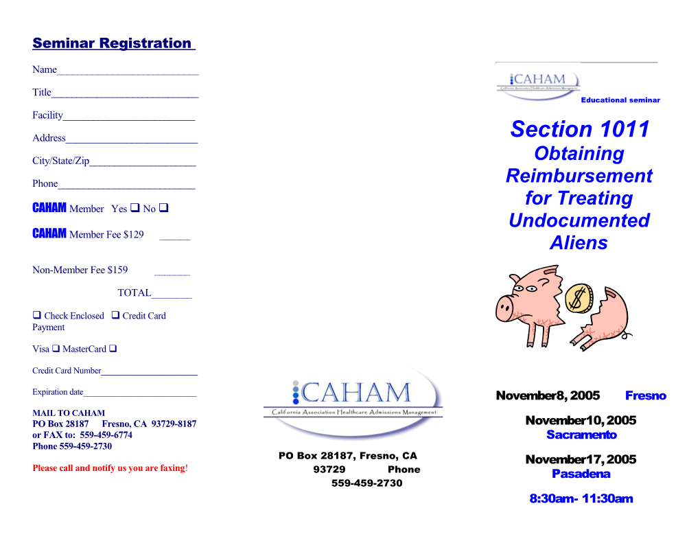 Seminar Registration
