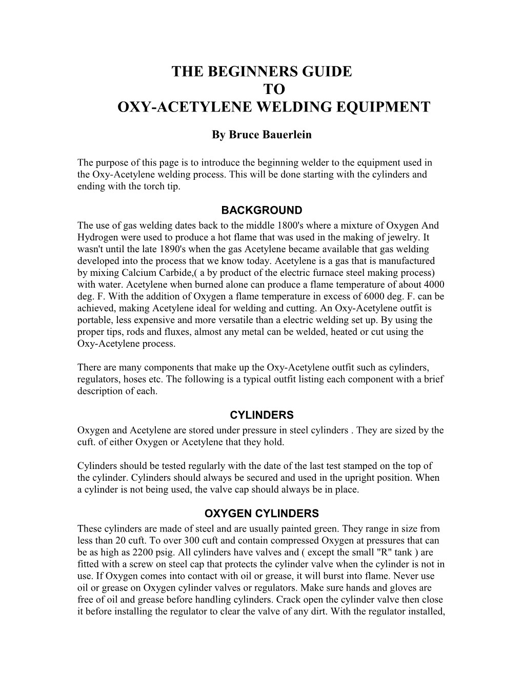 The Beginners Guidetooxy-Acetylene Welding Equipment