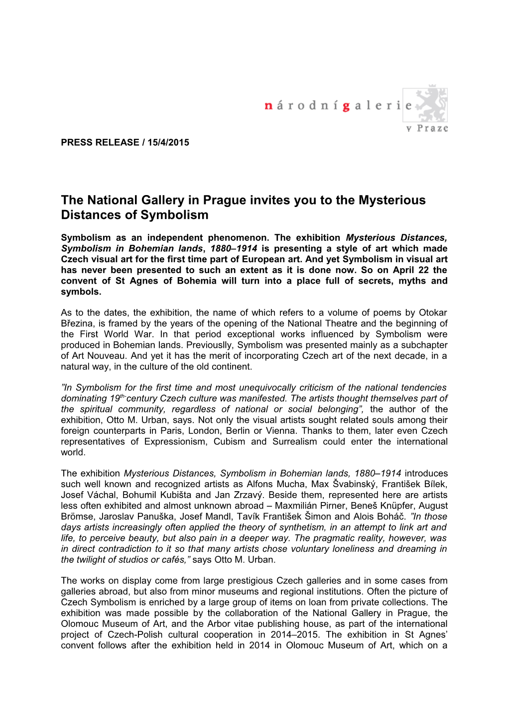 The National Gallery in Prague Invites You to the Mysterious Distances of Symbolism