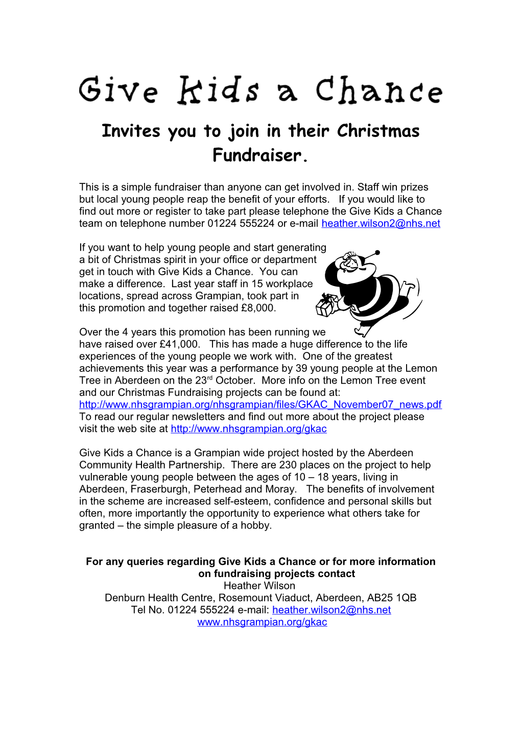 Invites You to Join in Their Christmas Fundraiser