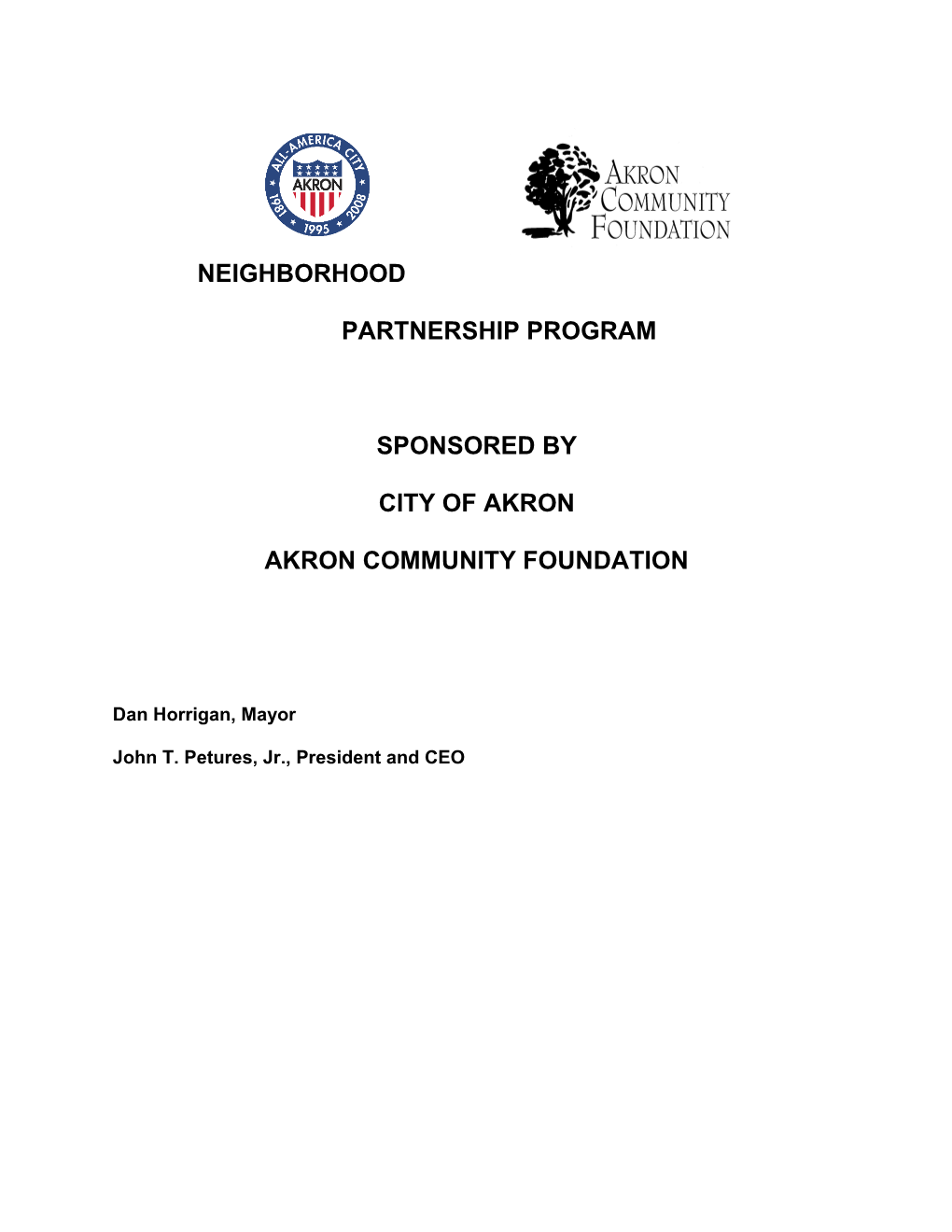 Neighborhood Partnership Program