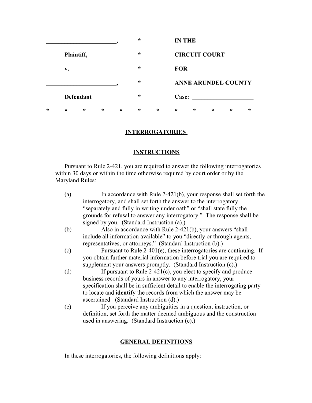 Document Assembly Blank File