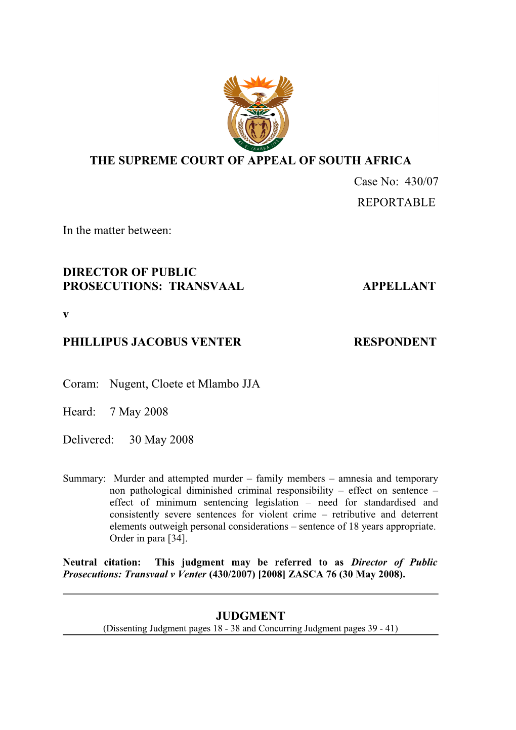 The Supreme Court of Appeal of South Africa s2