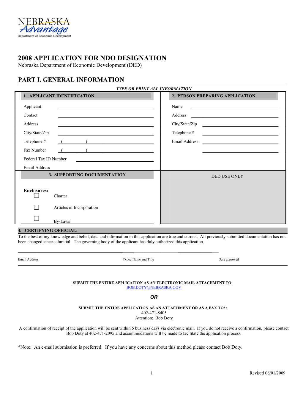 2008 Application for Ndo Designation
