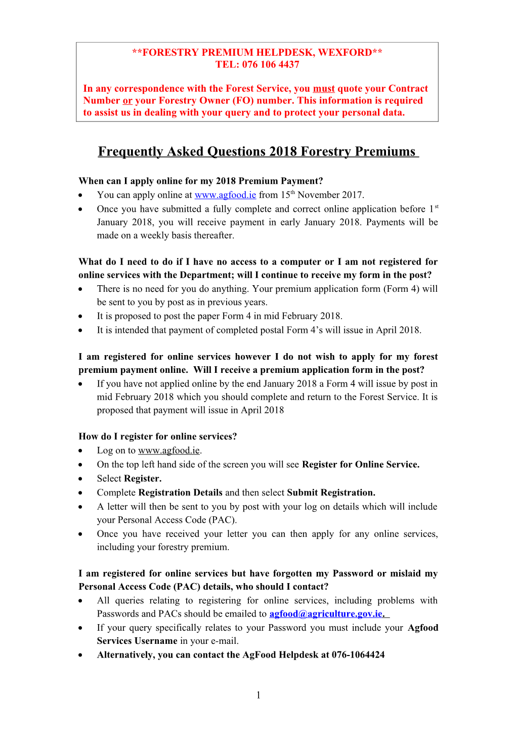 Frequently Asked Question 2014 Premium Payments