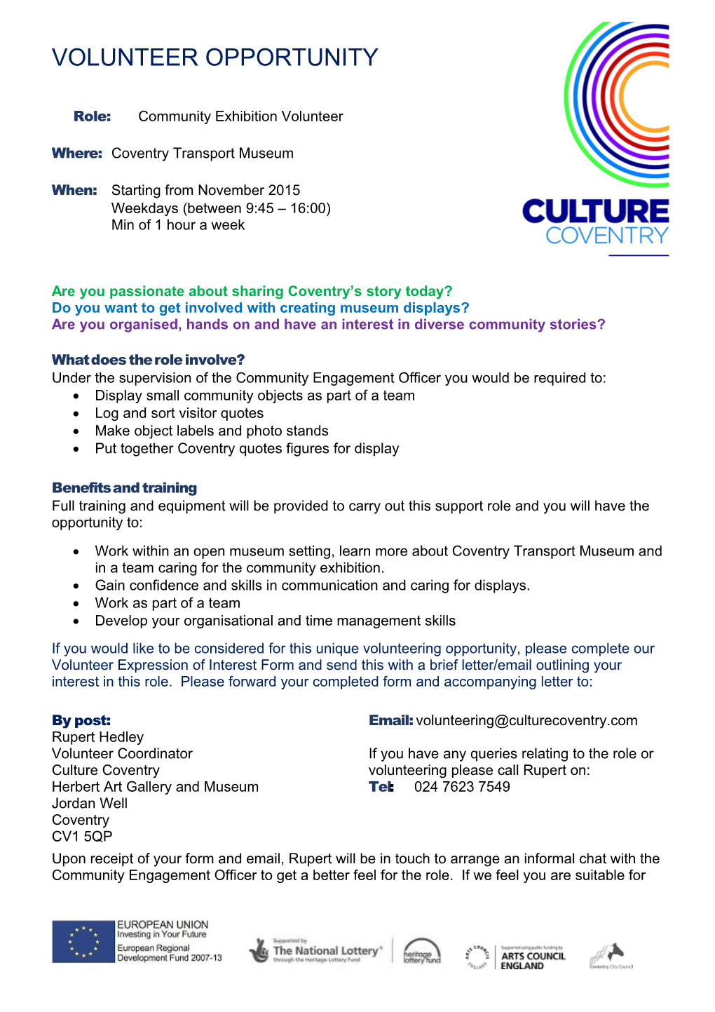 Volunteer Role-Family Learning Workshop Support
