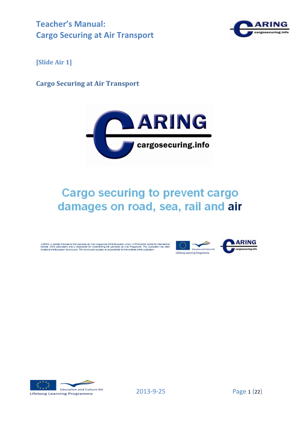 Cargo Securing at Air Transport