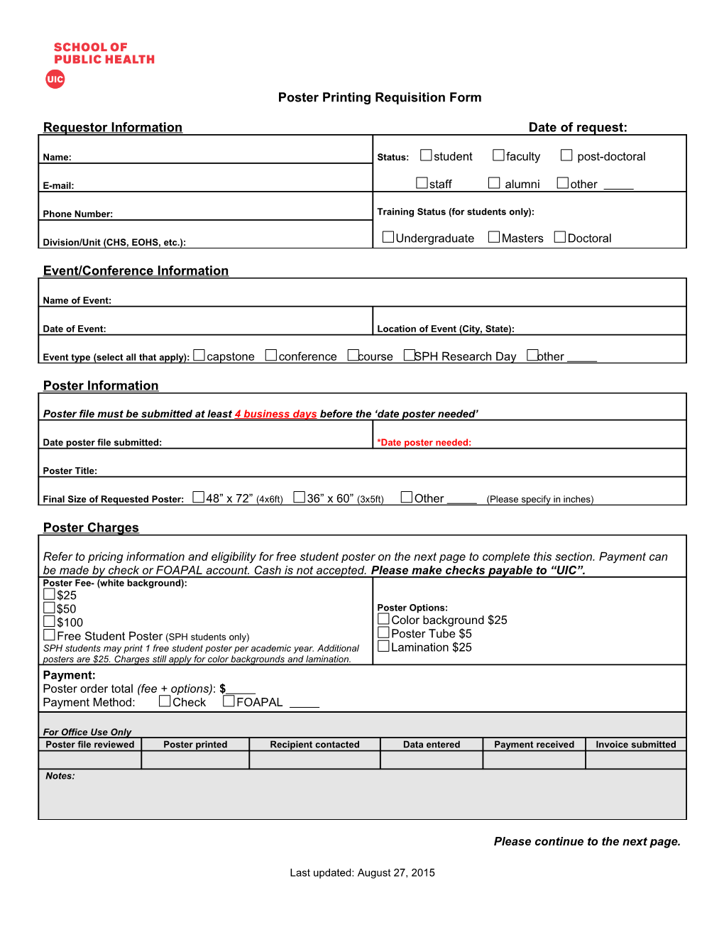 Poster Printing Requisition Form