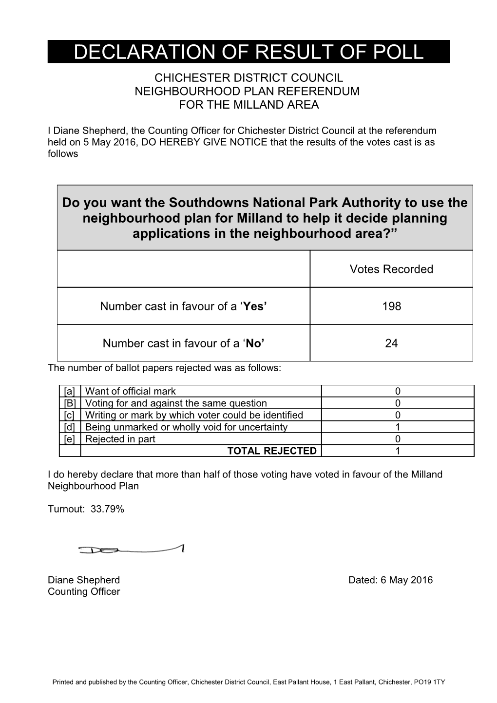 Notice of Election Single Column