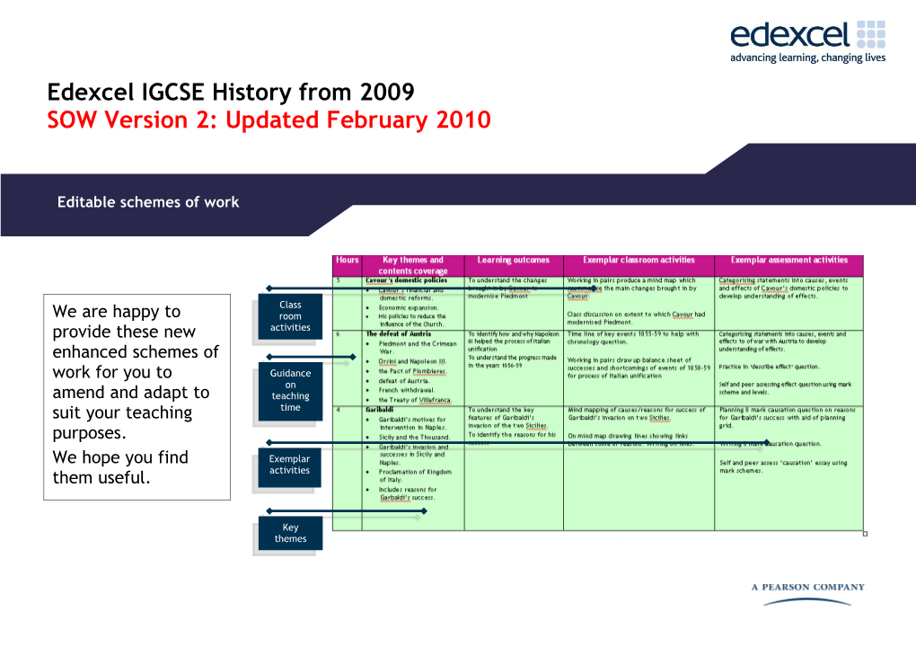 Editable Schemes of Work