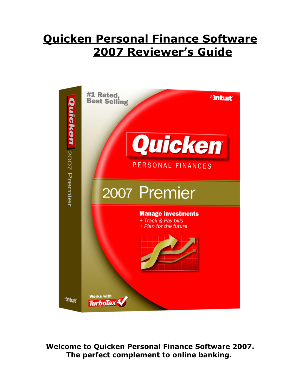 Quicken Personal Finance Software 2007 Reviewer S Guide