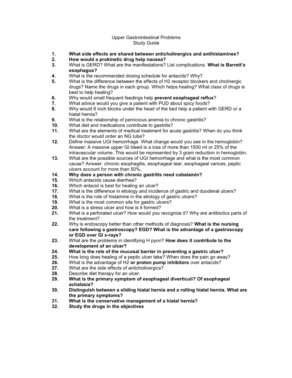 Chapter 39 Upper Gastrointestinal Problems