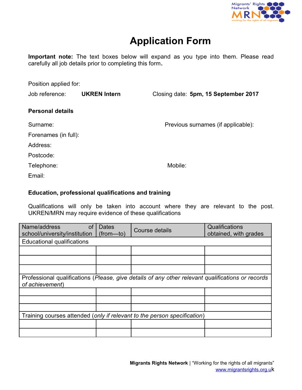 Application Form s92