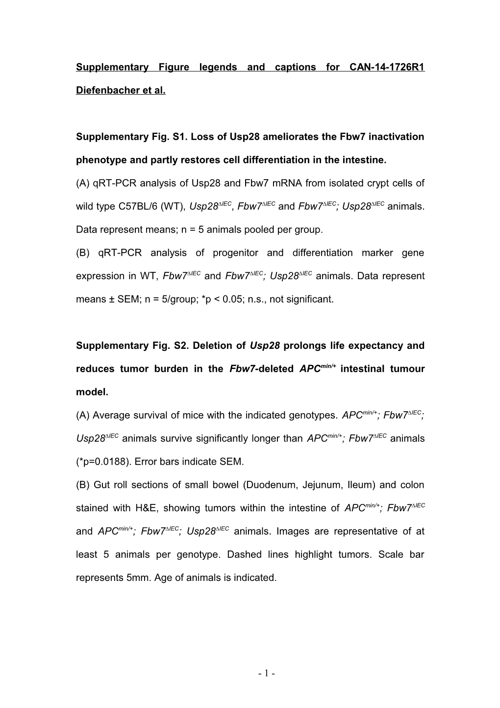 Supplementaryfigure Legends and Captions for CAN-14-1726R1 Diefenbacher Et Al