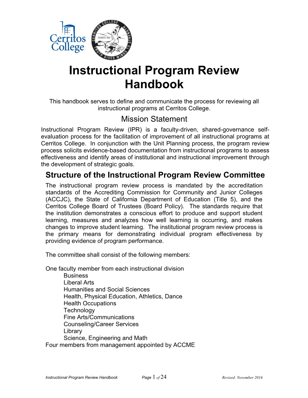 The Self-Evaluation Process For Instructional Programs
