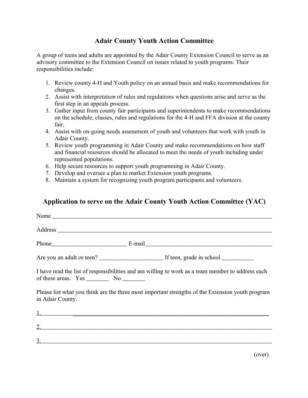 Adair County Youth Action Committee