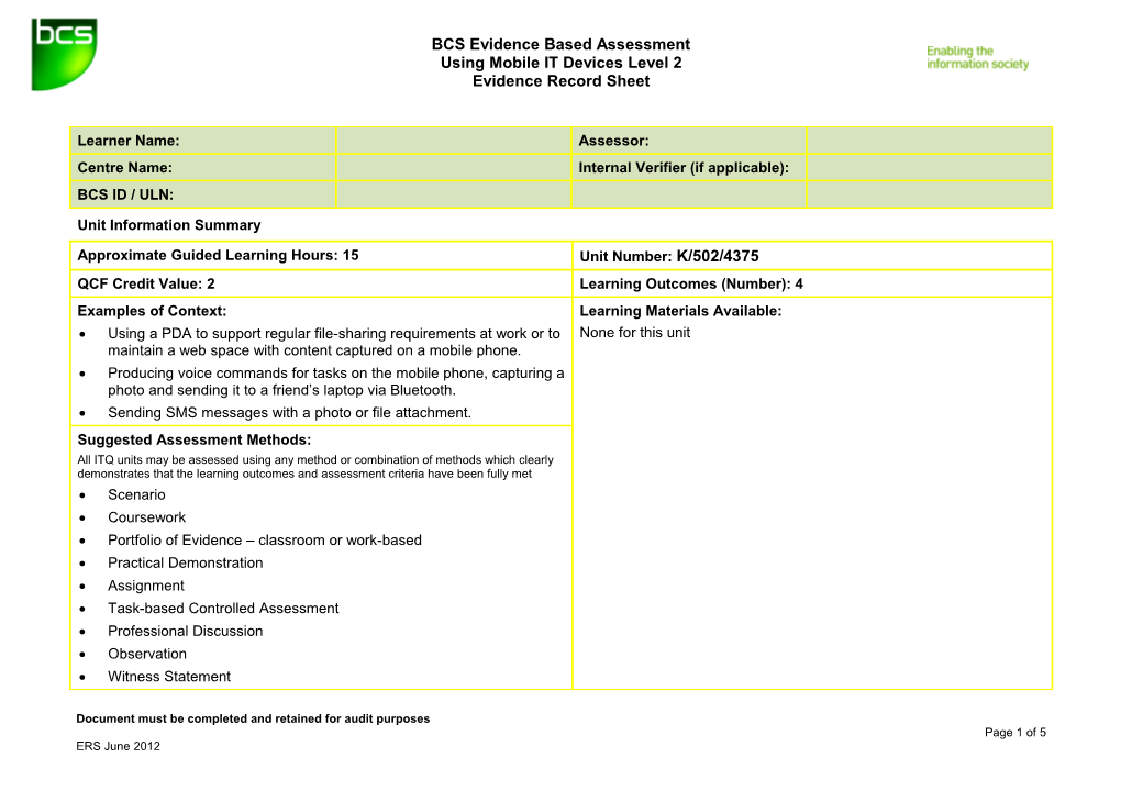 Using Mobile IT Devices Level 2