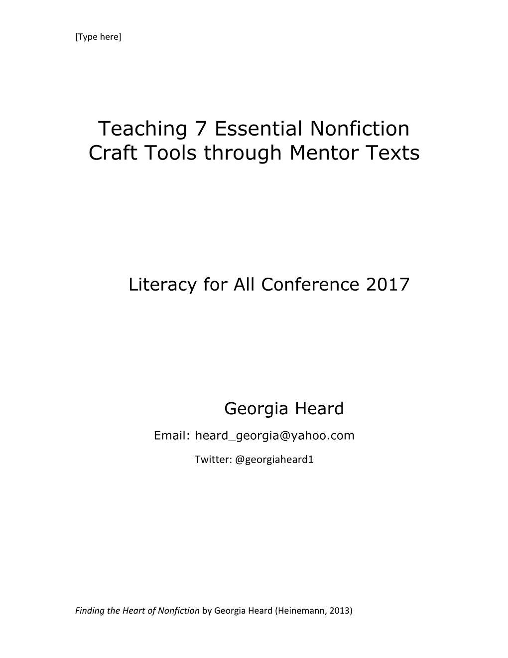 Teaching 7 Essential Nonfiction Craft Tools Through Mentor Texts