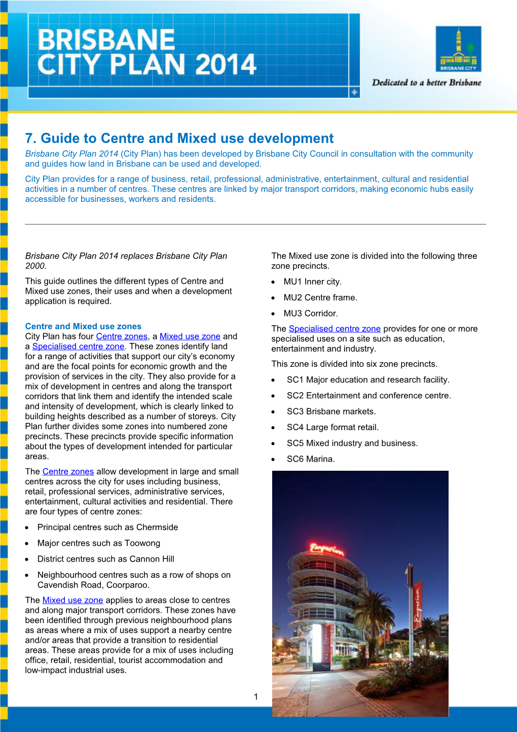 7. Guide to Centre and Mixeduse Development