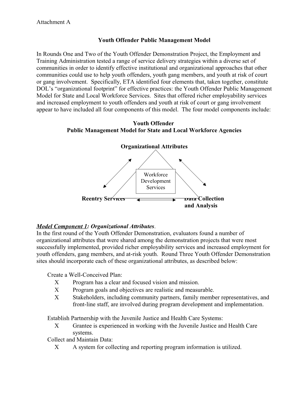 Model Component 1: Organizational Attributes