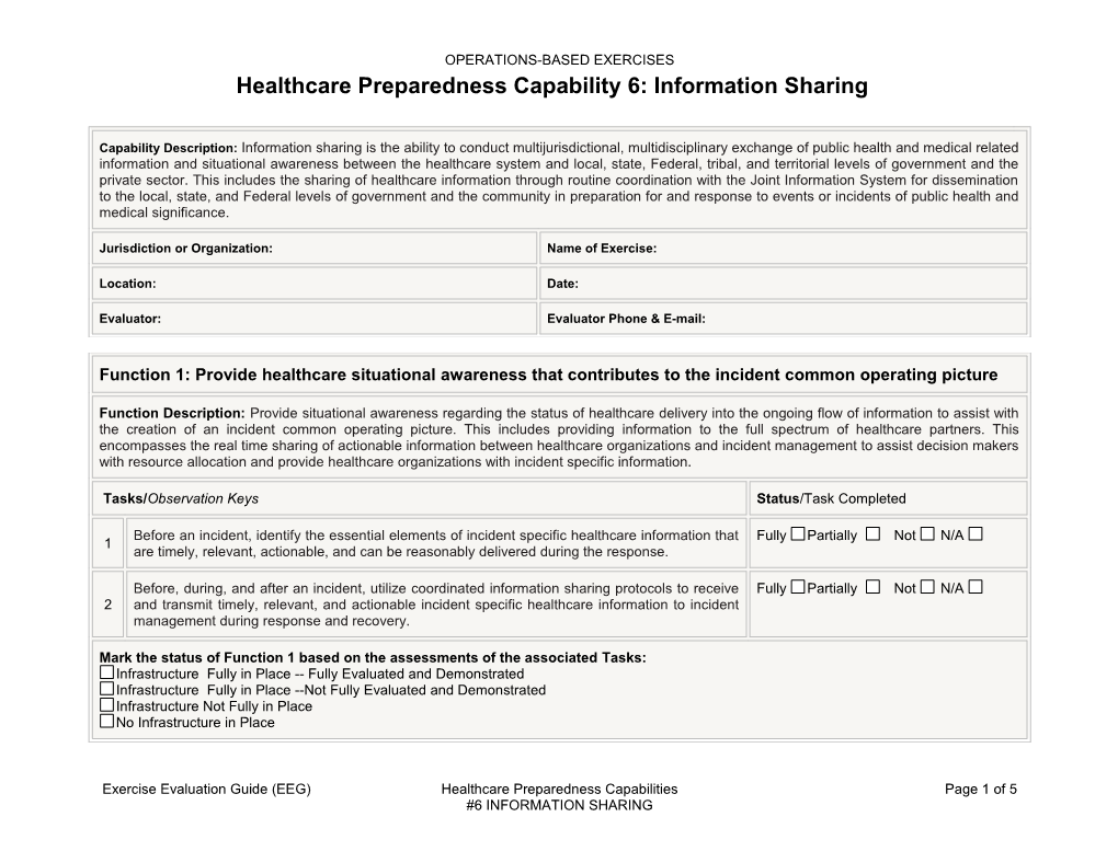 Exercise Evaluation Guide (EEG)Healthcare Preparedness Capabilitiespage 1 of 5