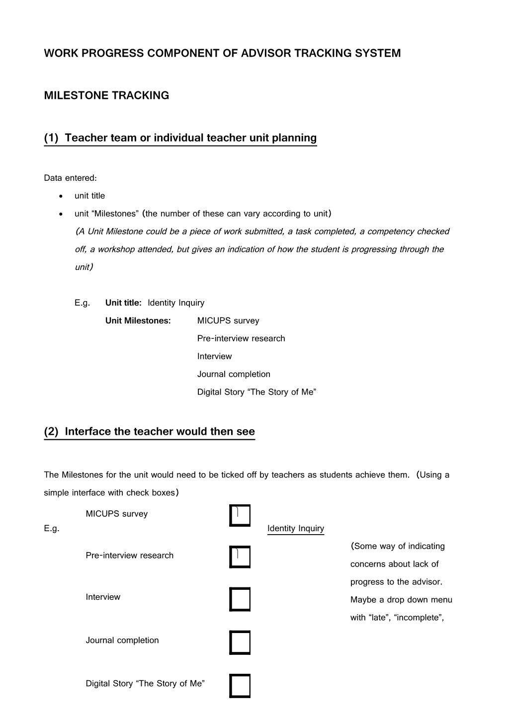 Learning Component of Advisor Tracking System