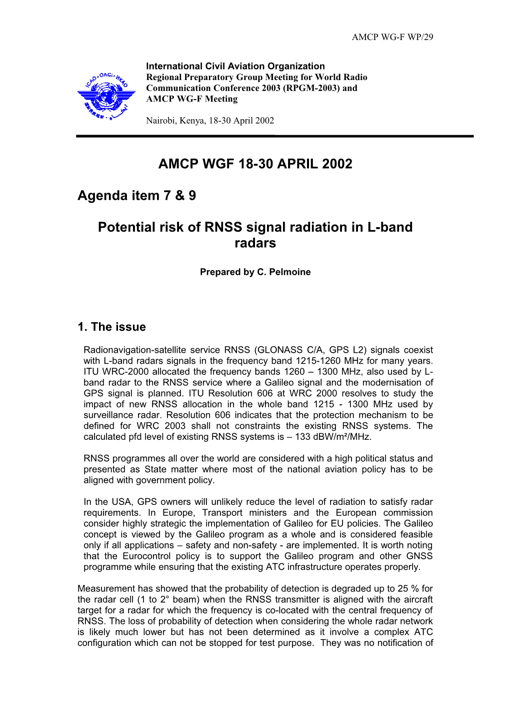 Potential Risk of RNSS Signal Radiation in L-Band Radars