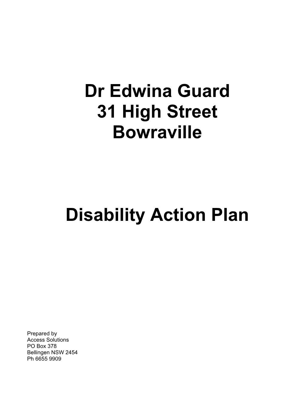 Disability Action Plan