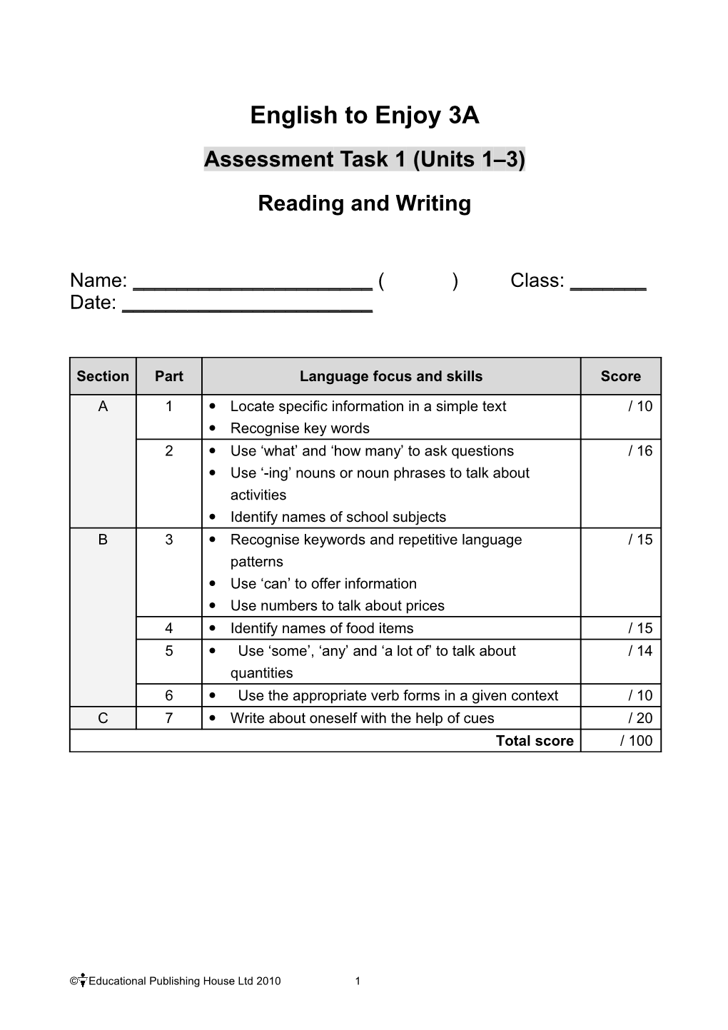3A Summative Assessment Task