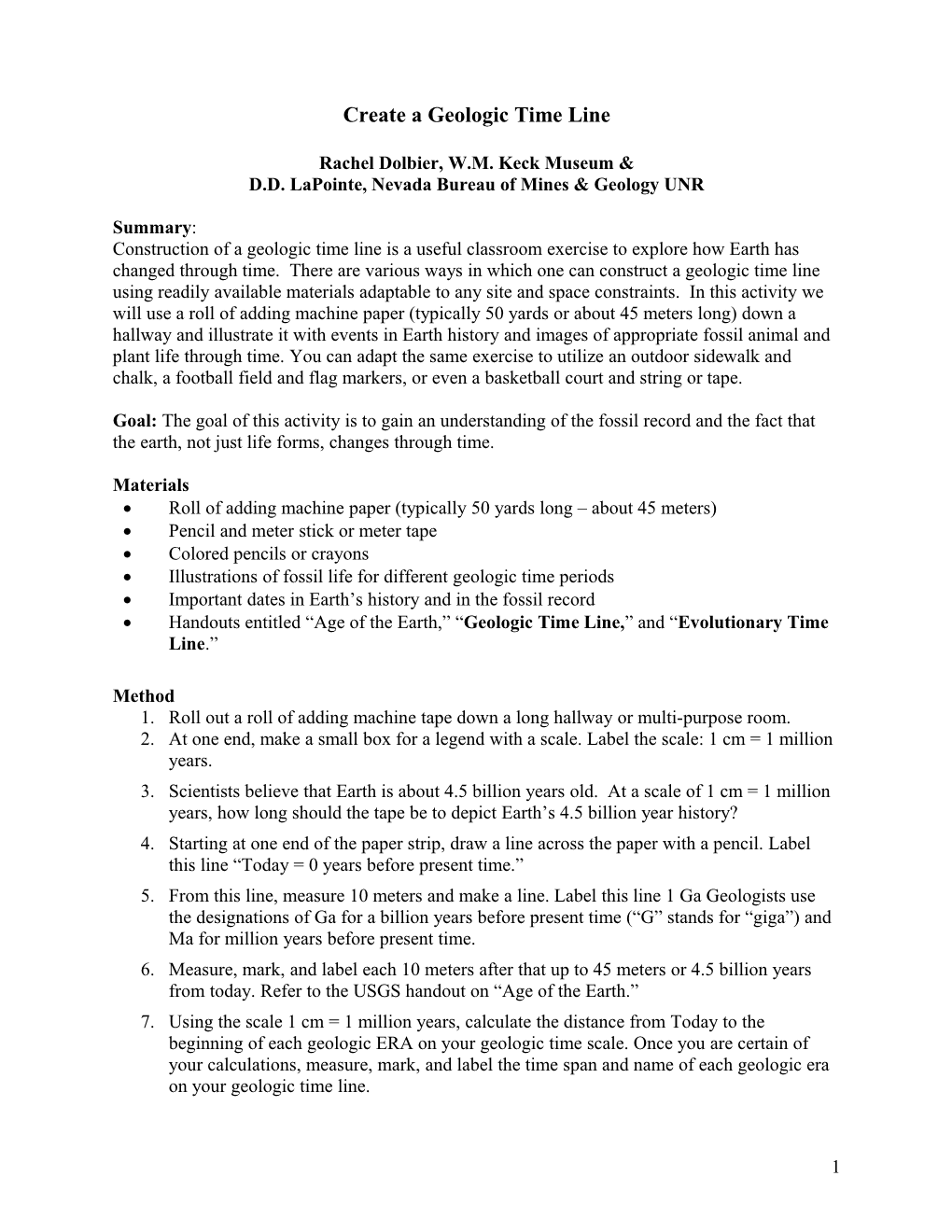 Geologic Time Line