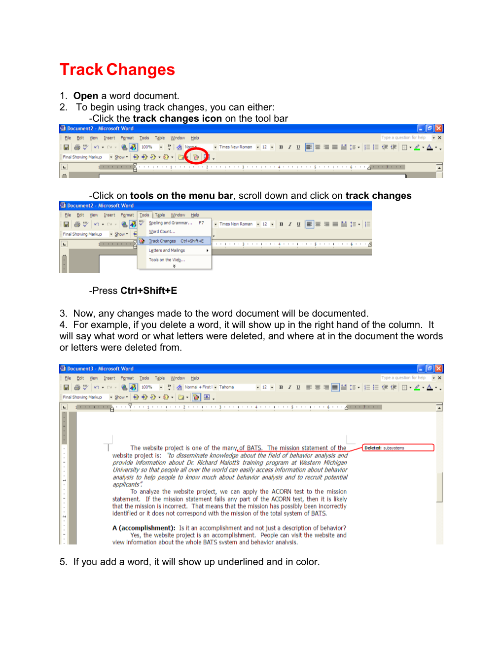 2. to Begin Using Track Changes, You Can Either