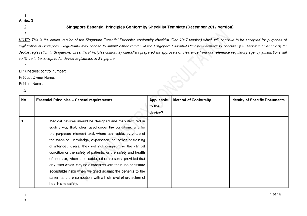 Essential Principles Checklist