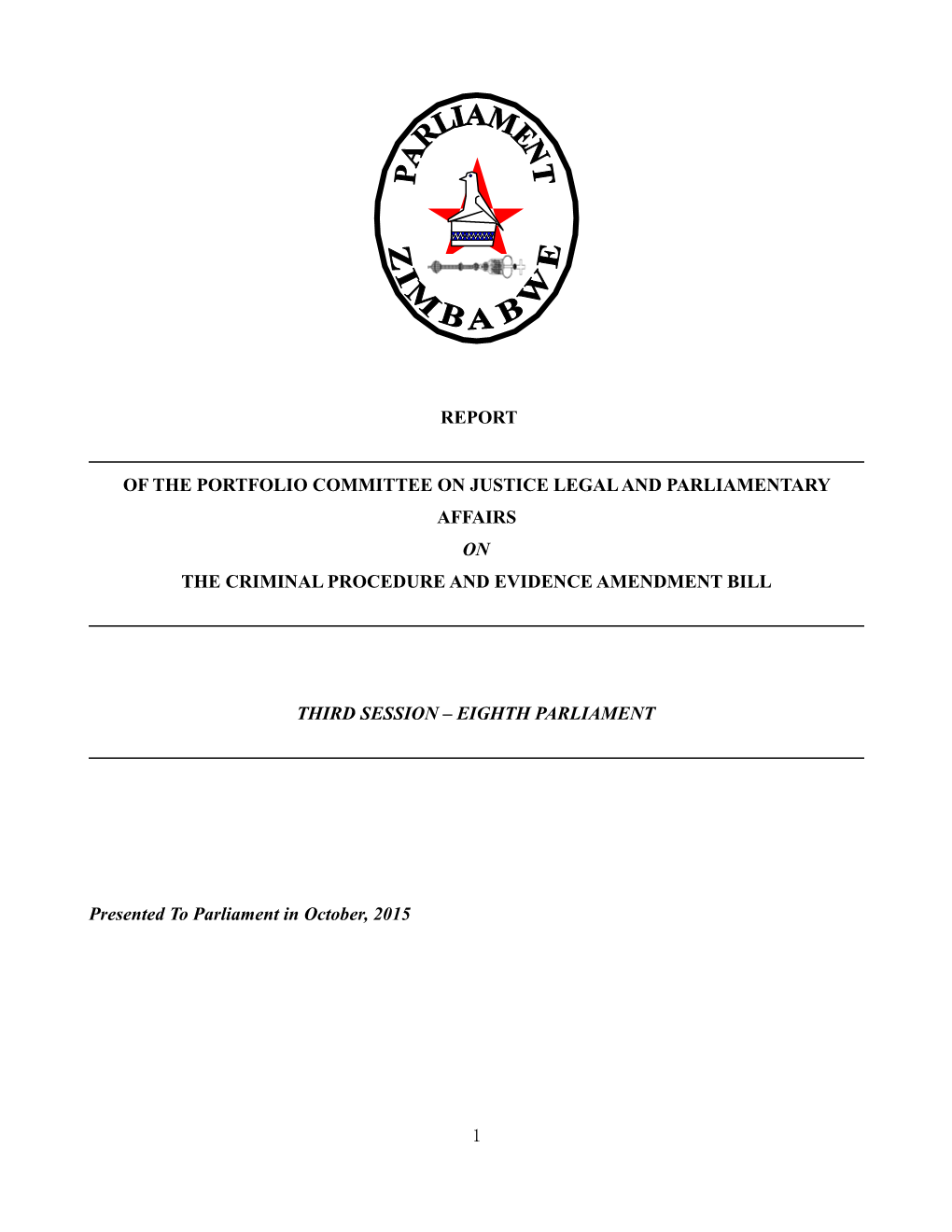 Of the Portfolio Committee on Justice Legal and Parliamentary Affairs