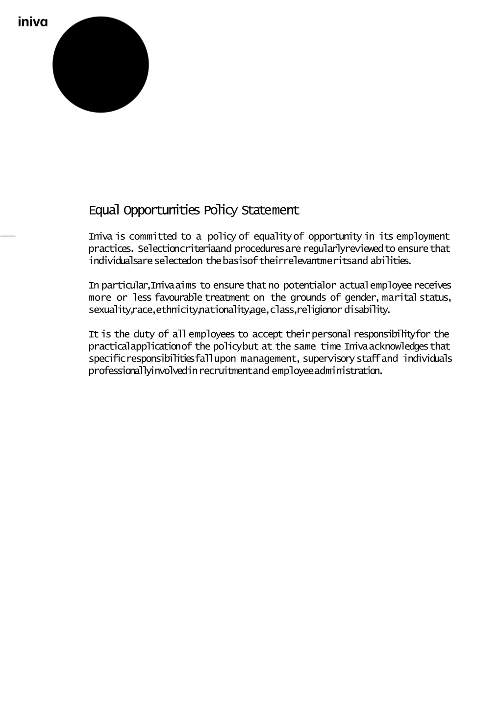 Equal Opportunities Policy Statement