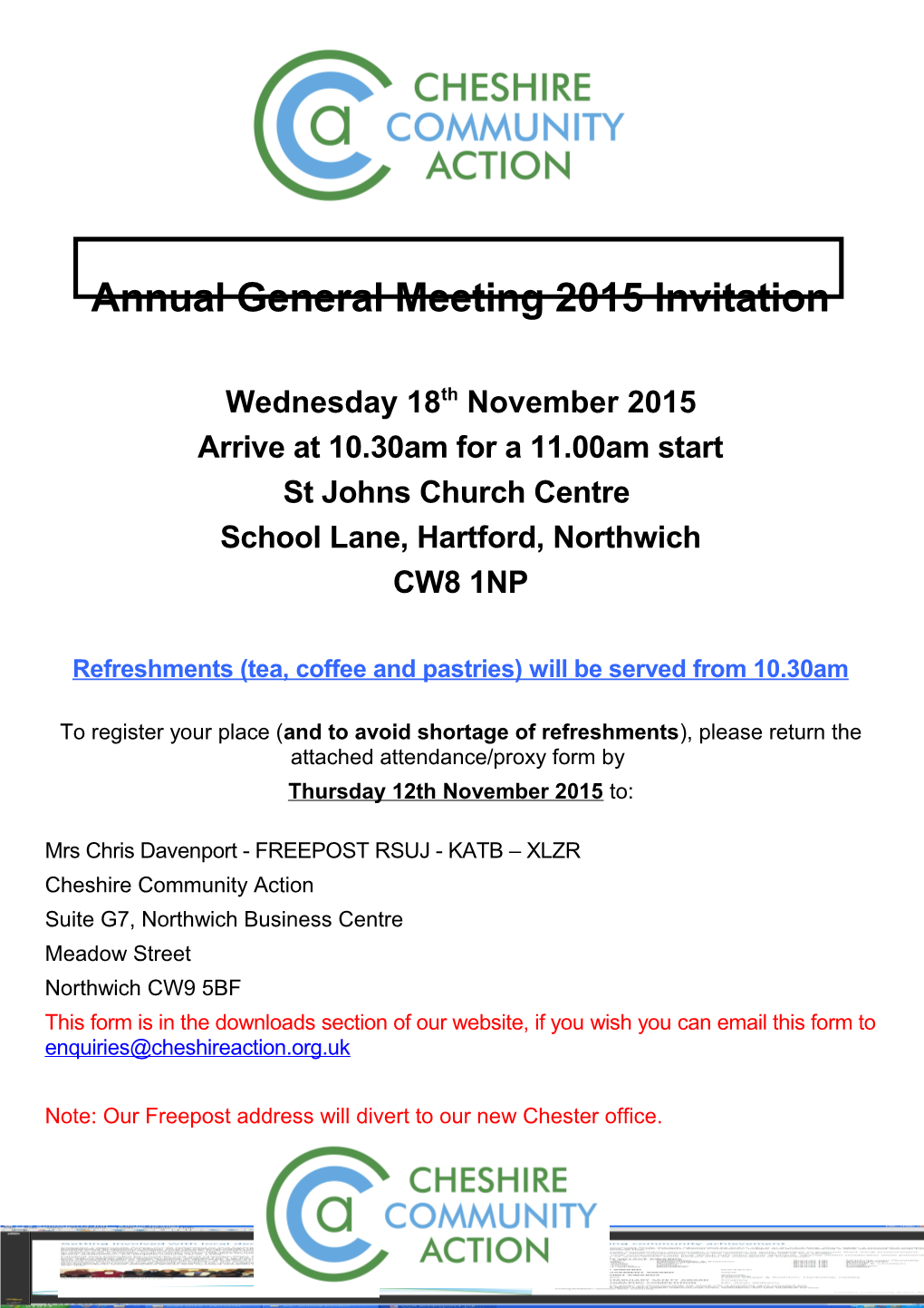 Annual General Meeting 2015 Invitation