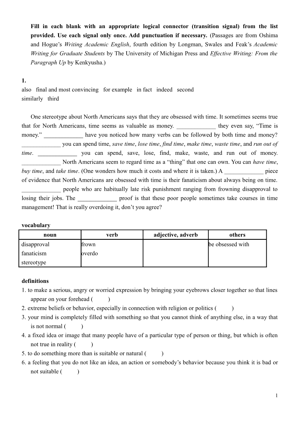 Exercises for Logical Connectors