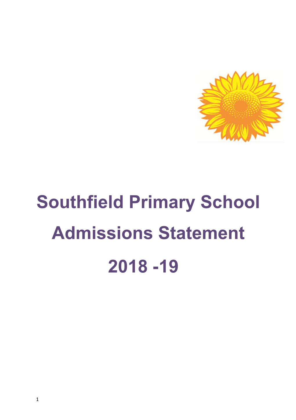 Southfield Primary School Admissions Statement s1