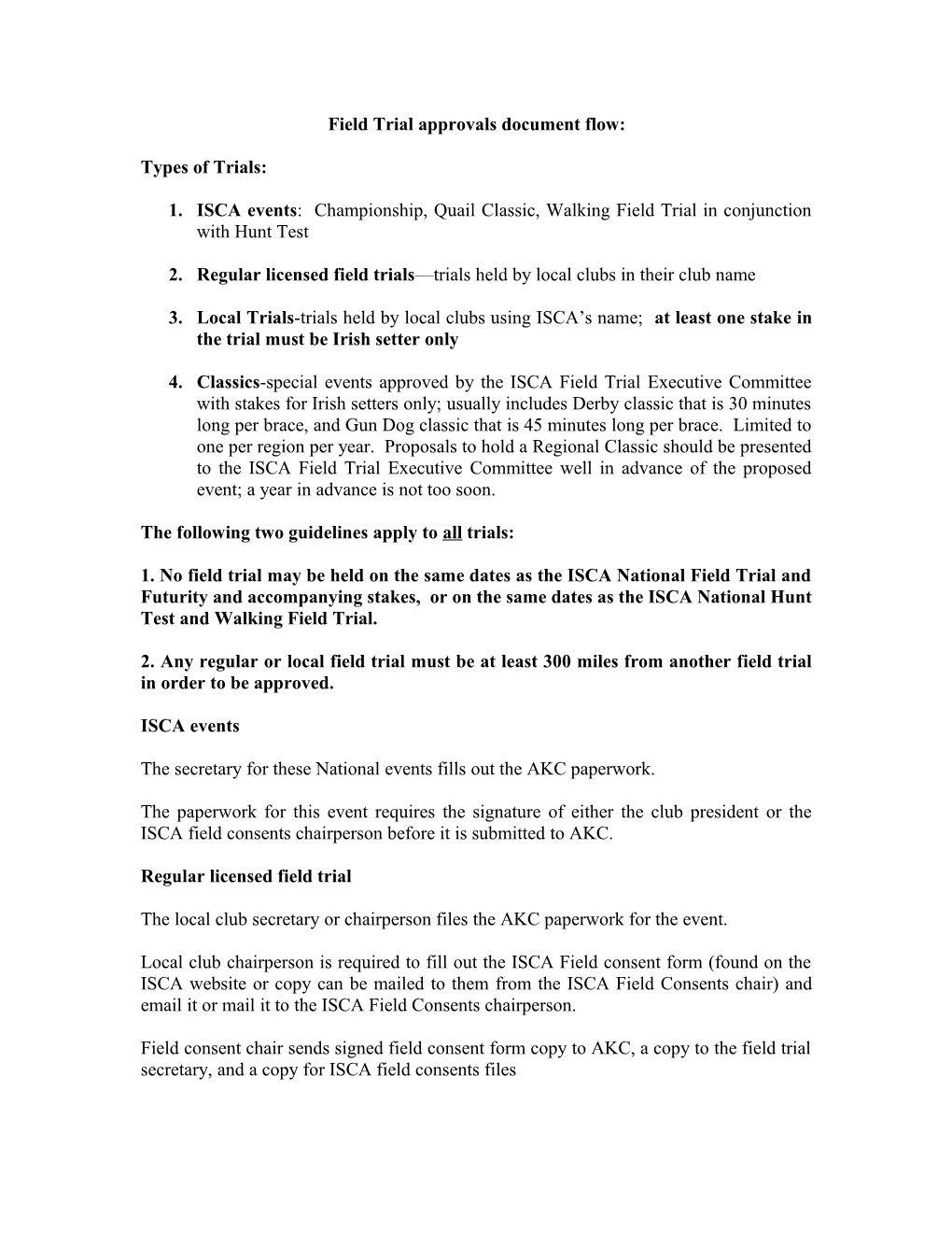 Field Trial Approvals Flow Chart