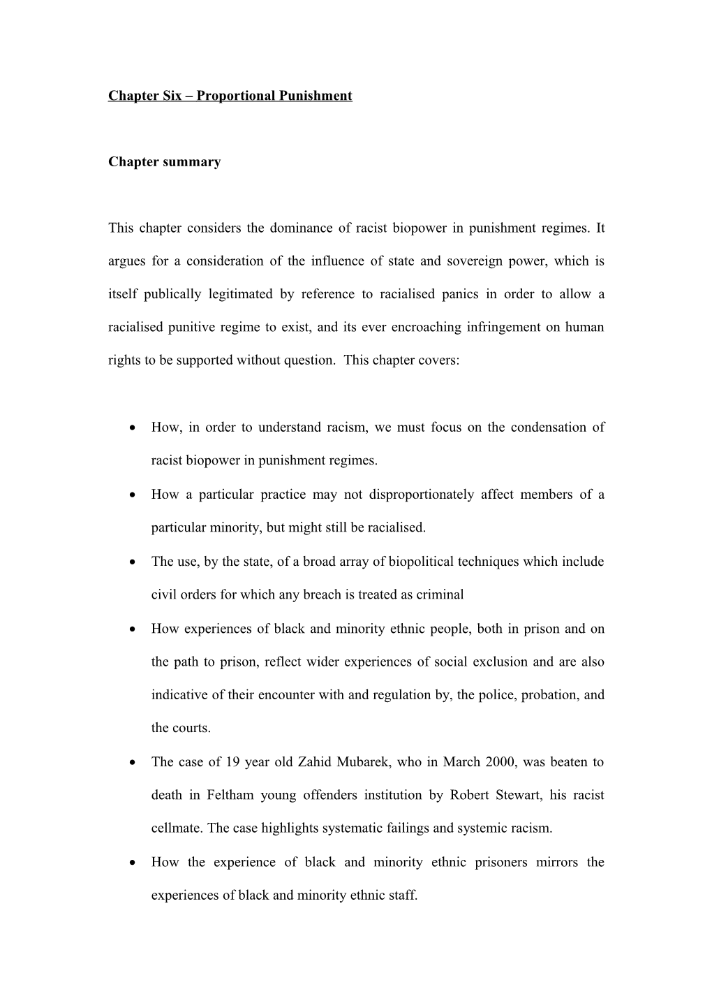 Chapter Six Proportional Punishment