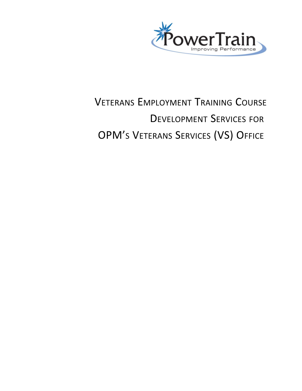 Veterans Employment Training Coursedevelopment Services for OPM S Veterans Services (VS) Office