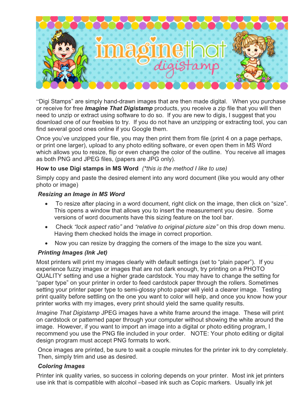 How to Use Digi Stamps in MS Word (*This Is the Method I Like to Use)