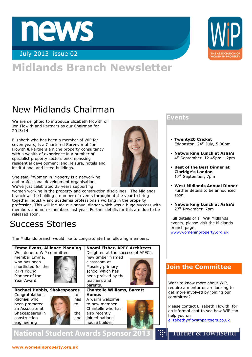 The Midlands Branch Would Like to Congratulate the Following Members