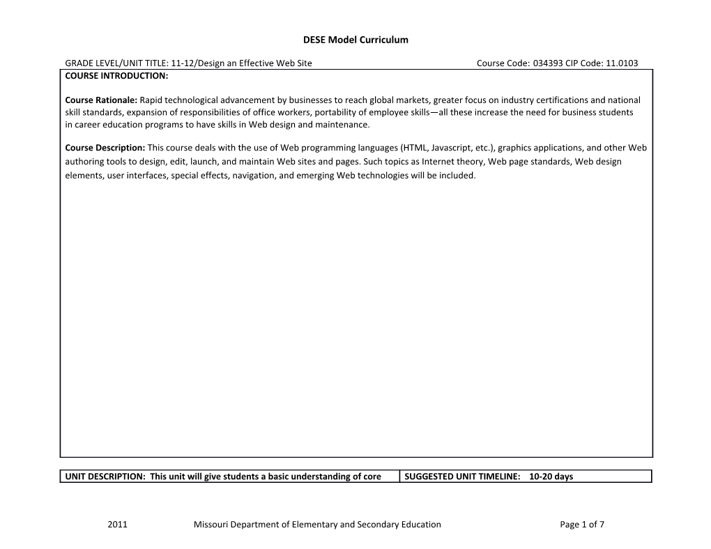 DESE Model Curriculum s9