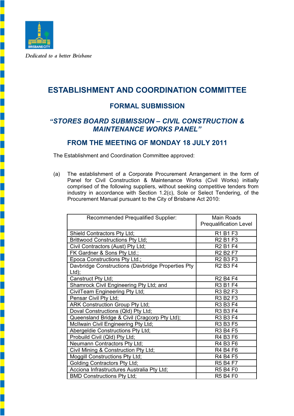Establishment and Coordination Committee s1