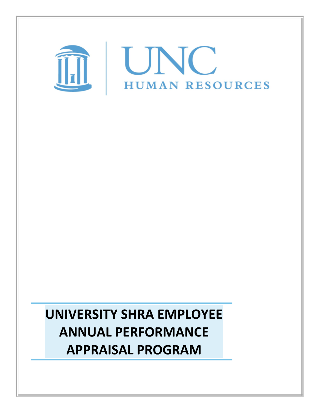 University Shra Employee Annual Performance Appraisal Program
